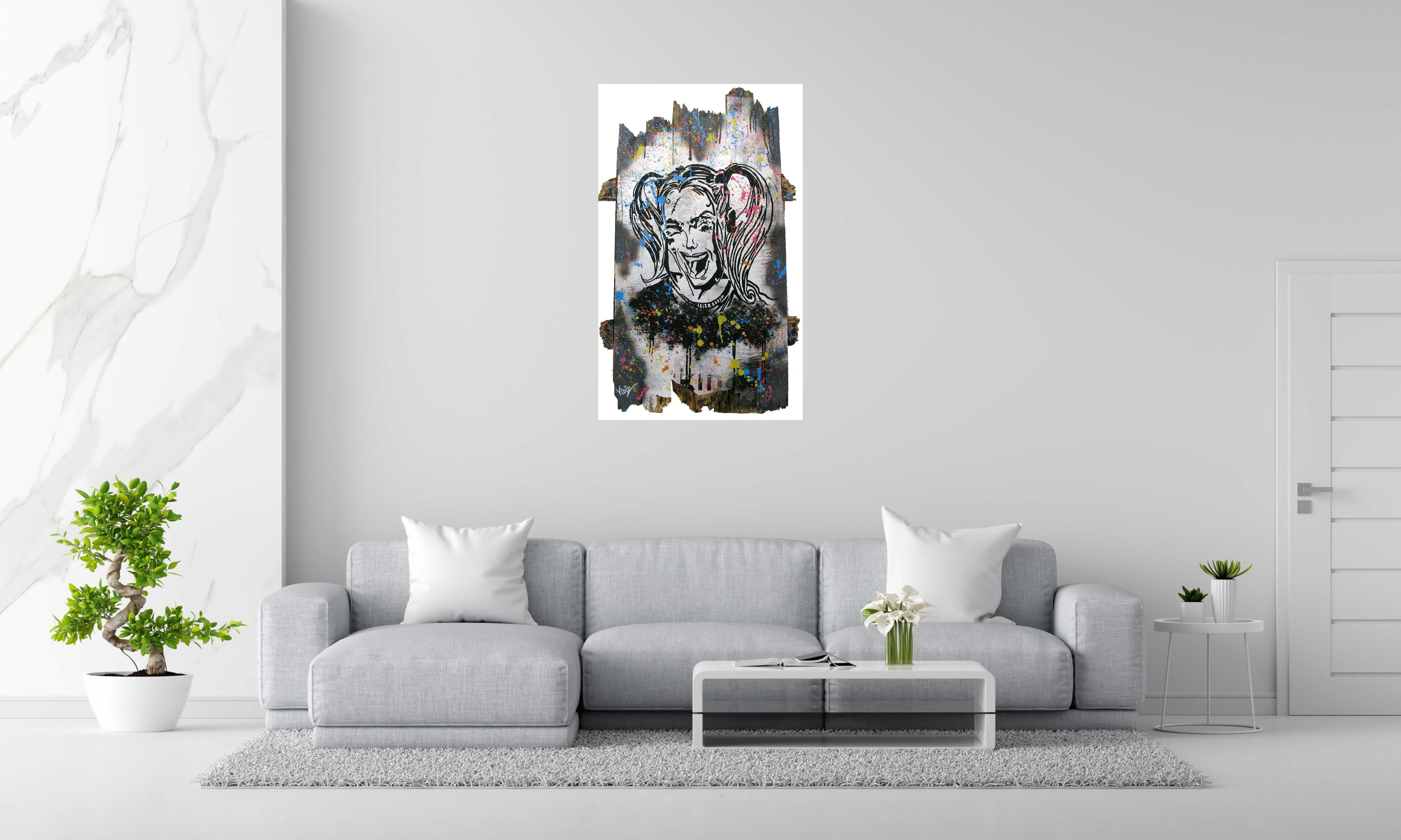 Peinture JOKE de VIDIZ dans un intérieur – 120 × 73 cm