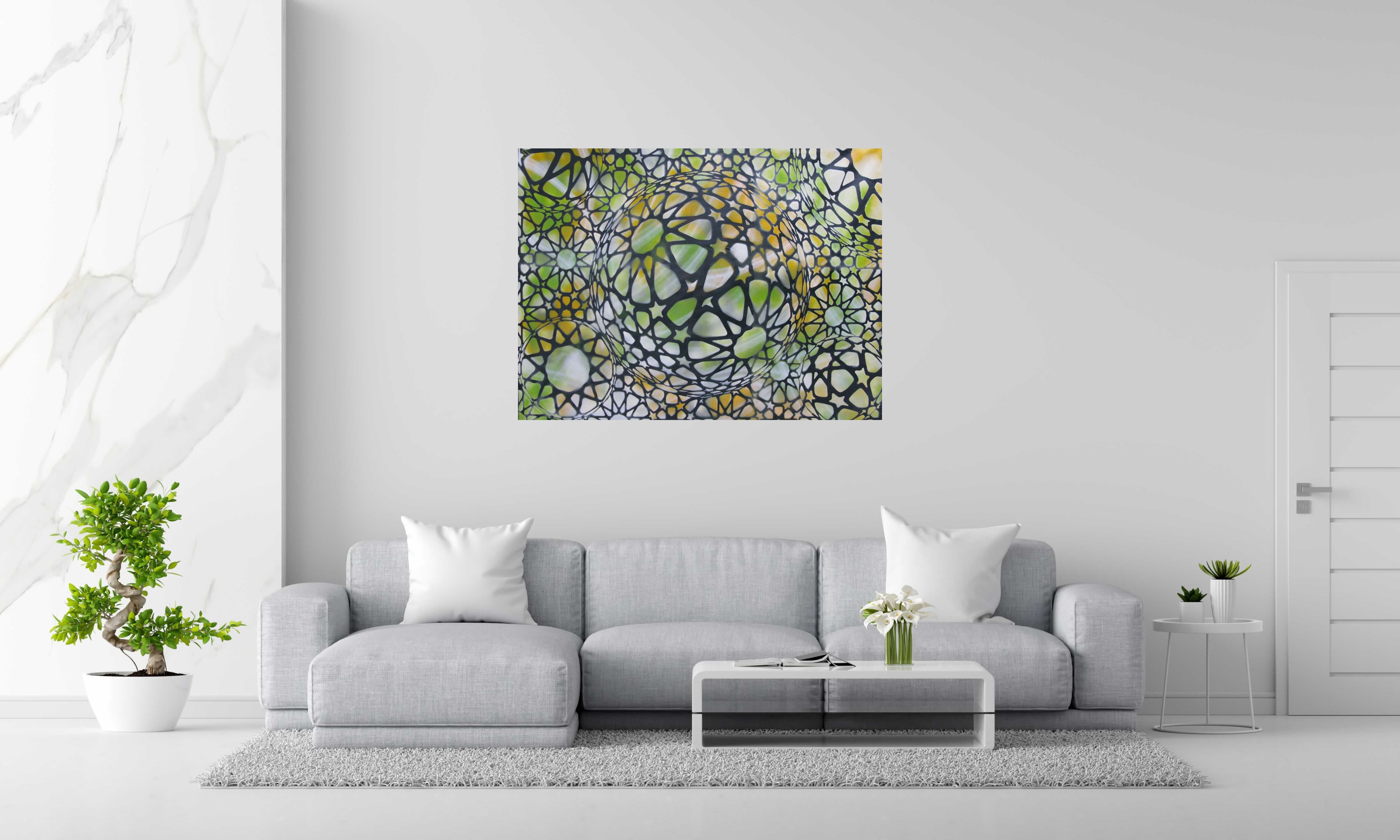 Peinture SANS TITRE de YANN GUINCHAN dans un intérieur – 97 × 130 cm