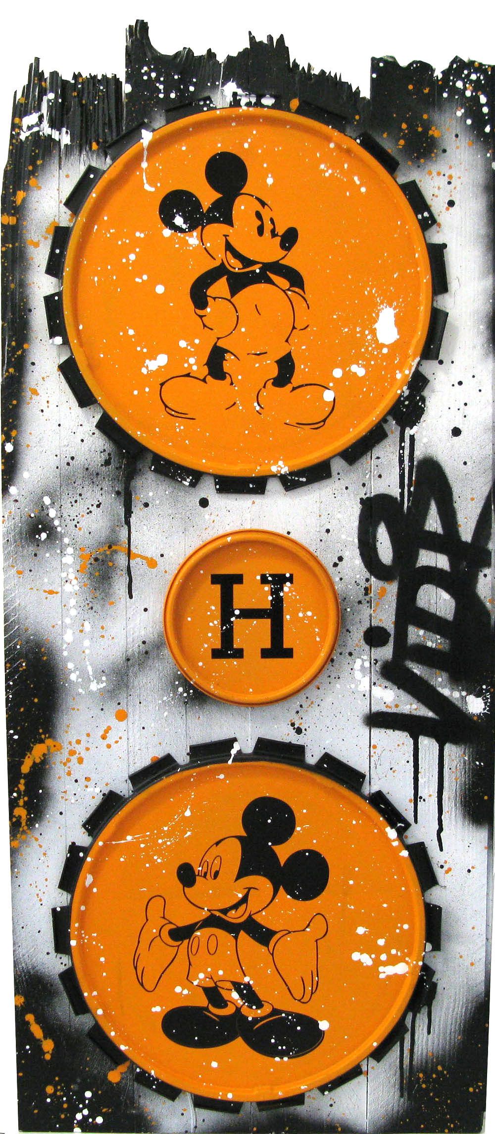 Peinture graphique moyen format MICKEY AND MICKEY – VIDIZ – 95 × 41 cm