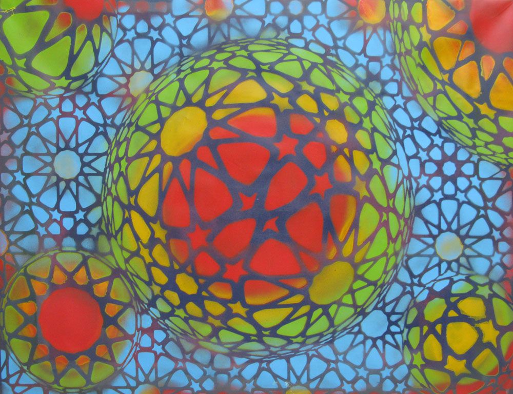 Peinture graphique très grand format SANS TITRE – YANN GUINCHAN – 97 × 130 cm