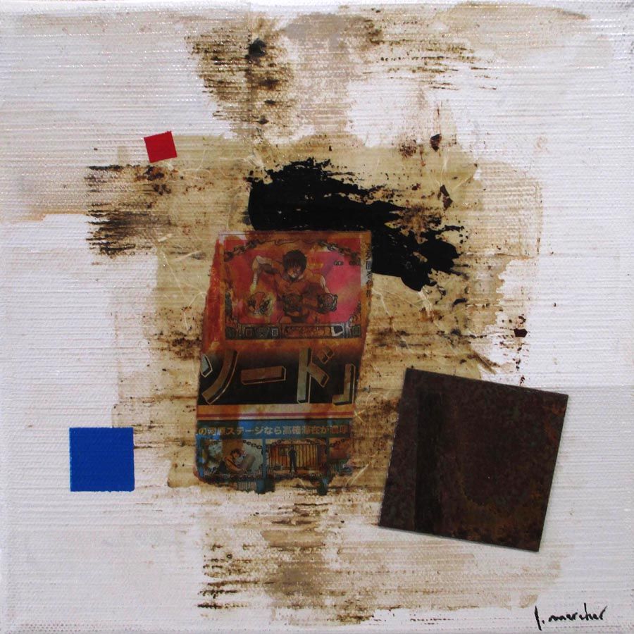 Peinture mer petit format MANGA – LUDOVIC MERCHER – 20 × 20 cm