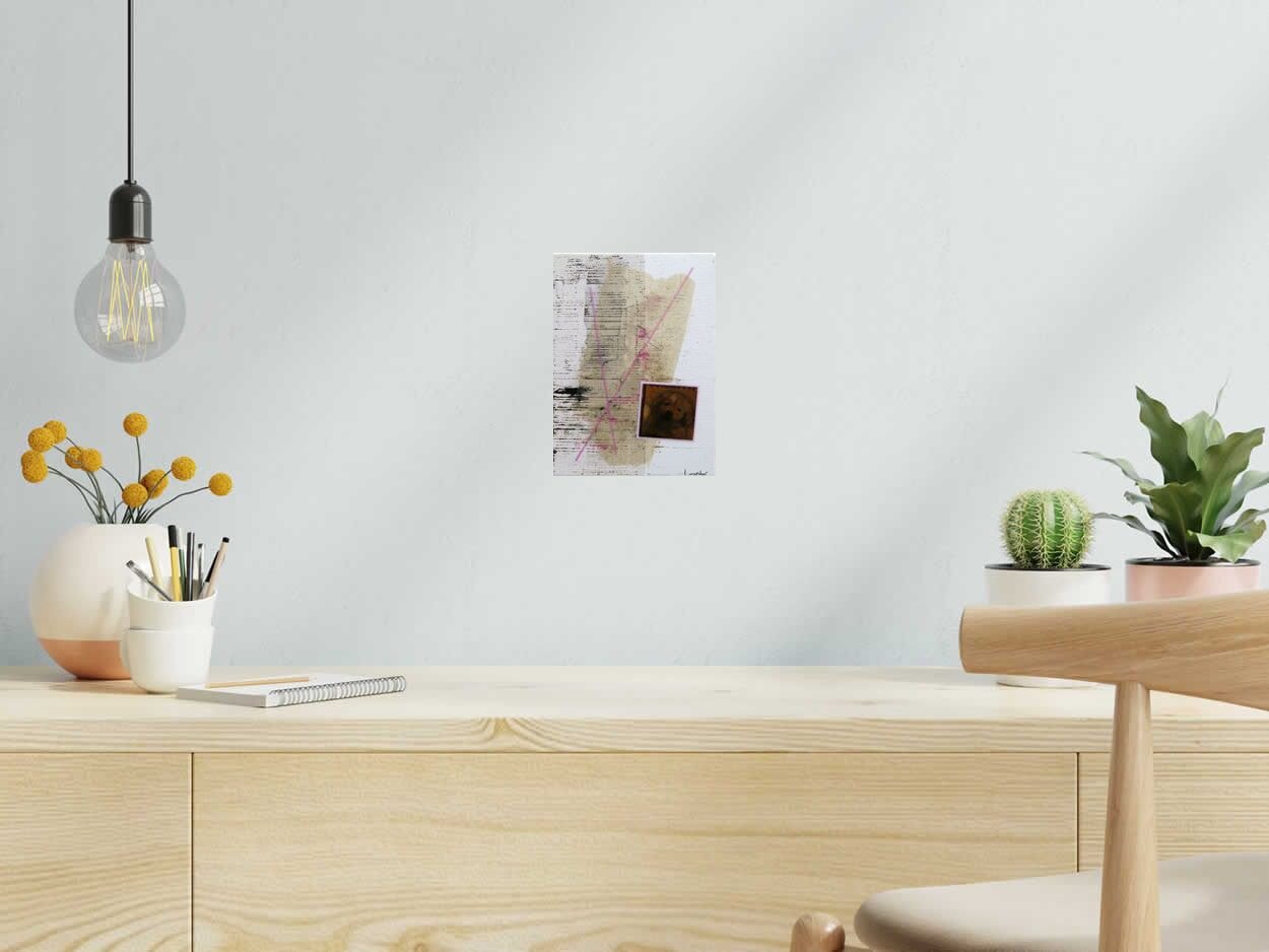 Peinture PUPPY de LUDOVIC MERCHER dans un intérieur – 22 × 16 cm