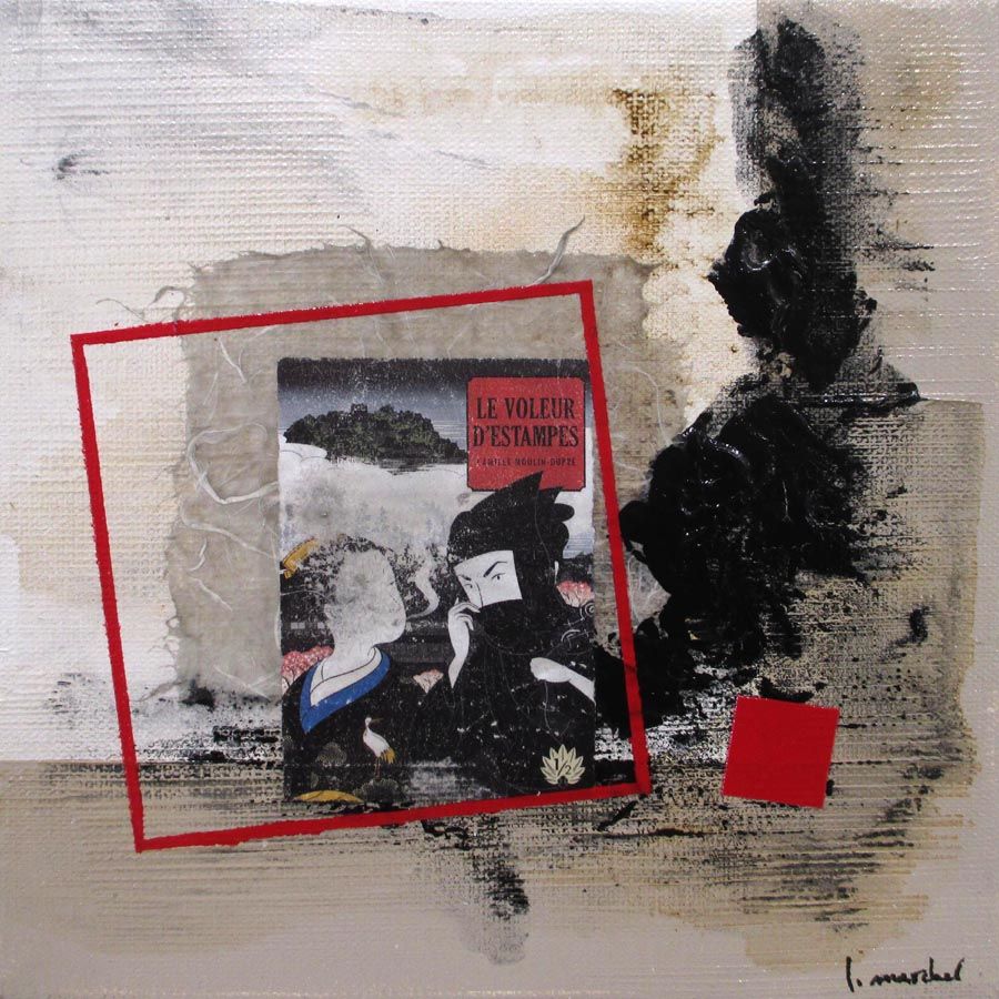 Peinture mer petit format THIEF – LUDOVIC MERCHER – 20 × 20 cm