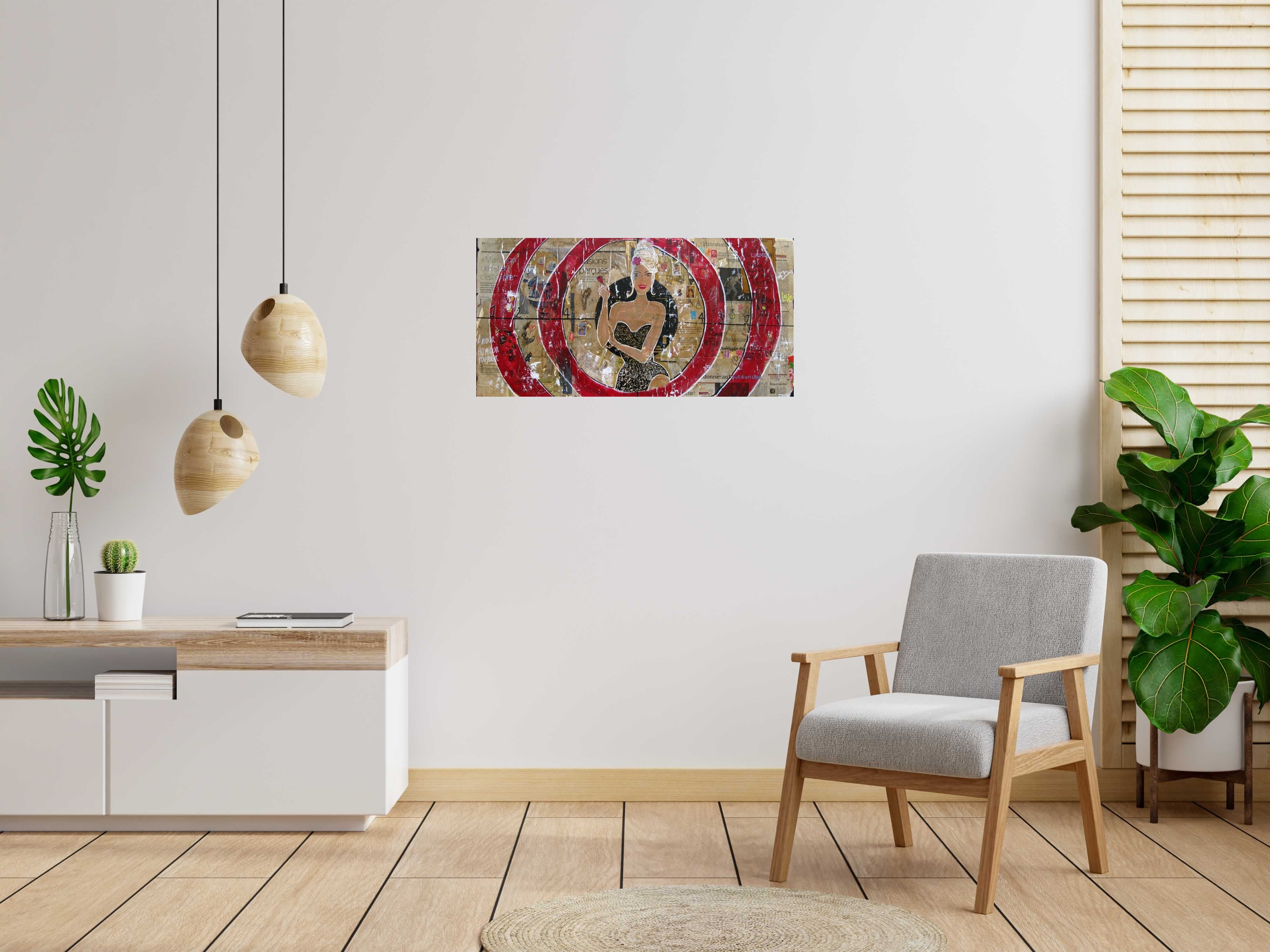 Peinture CIBLE 5 de CACOU dans un intérieur – 50 × 100 cm