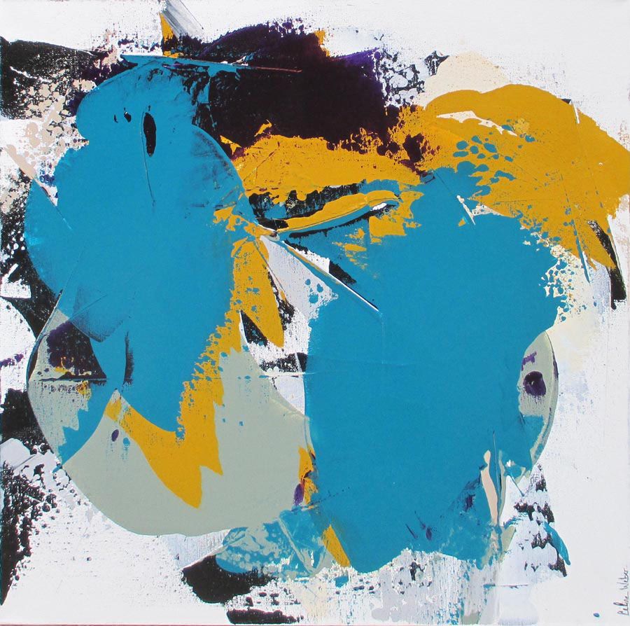 Peinture moyen format SAFRAN – CELINE WEBER – 50 × 50 cm
