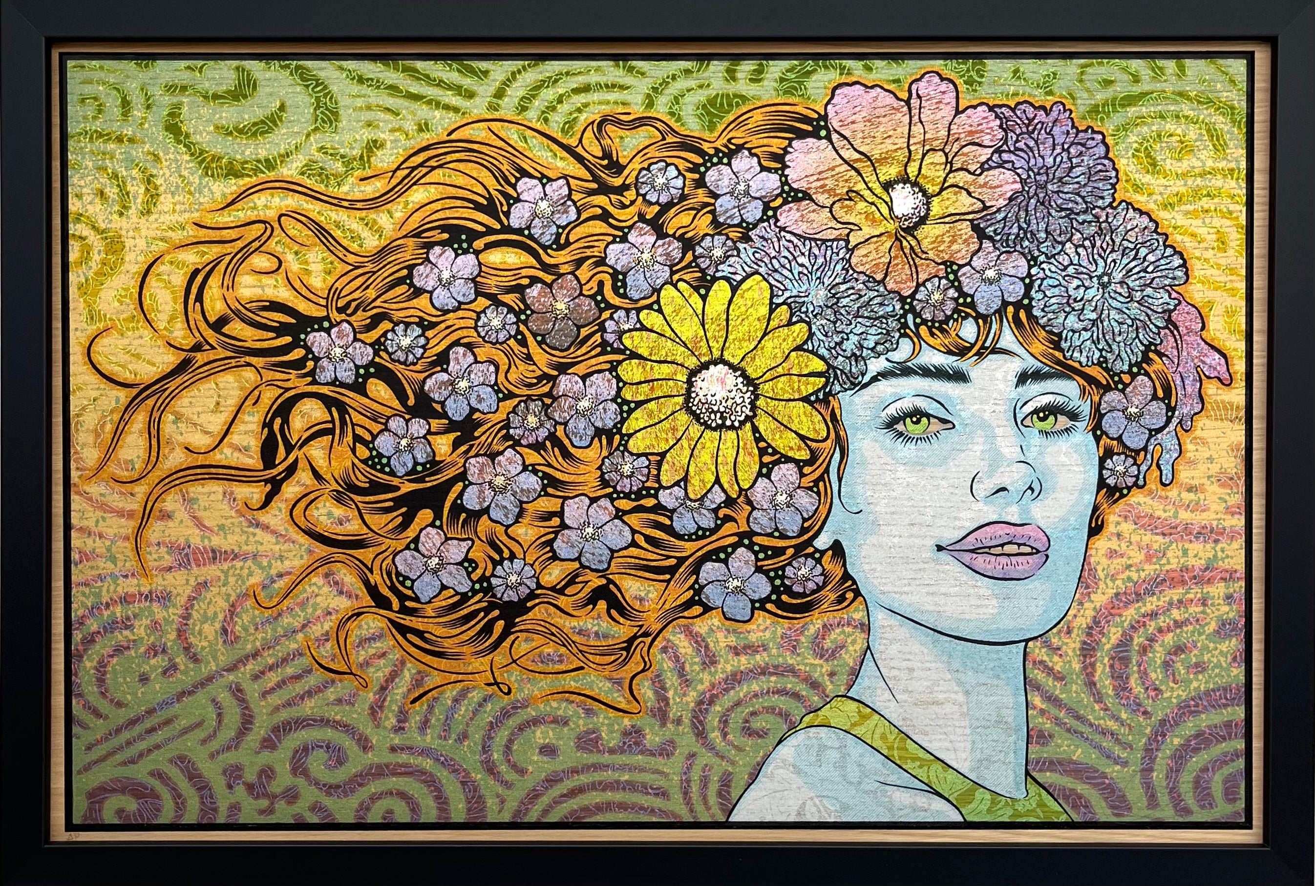 Peinture moyen format PNEUMA wood panel AP – CHUCK SPERRY – 76 × 51 cm