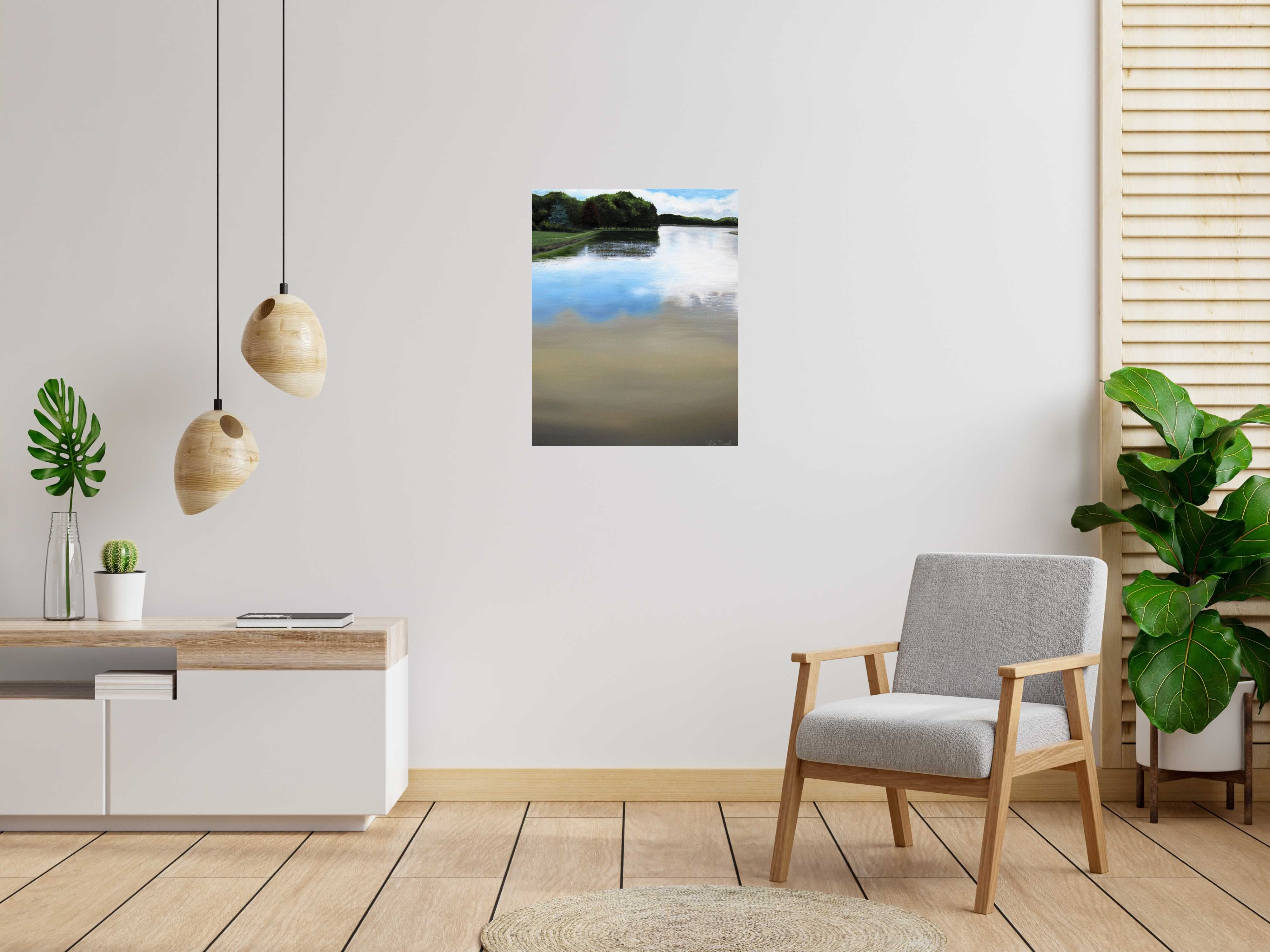 Peinture CHANTILLY II de ELISE BARAT dans un intérieur – 81 × 65 cm