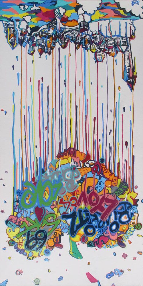 Peinture moyen format BIARRITZ MON AMOUR – GUTI – 100 × 50 cm