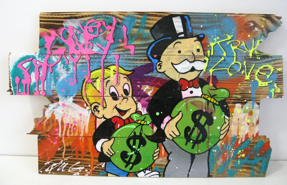 Peinture moyen format MONEY FAMILY – JUG – 40 × 70 cm