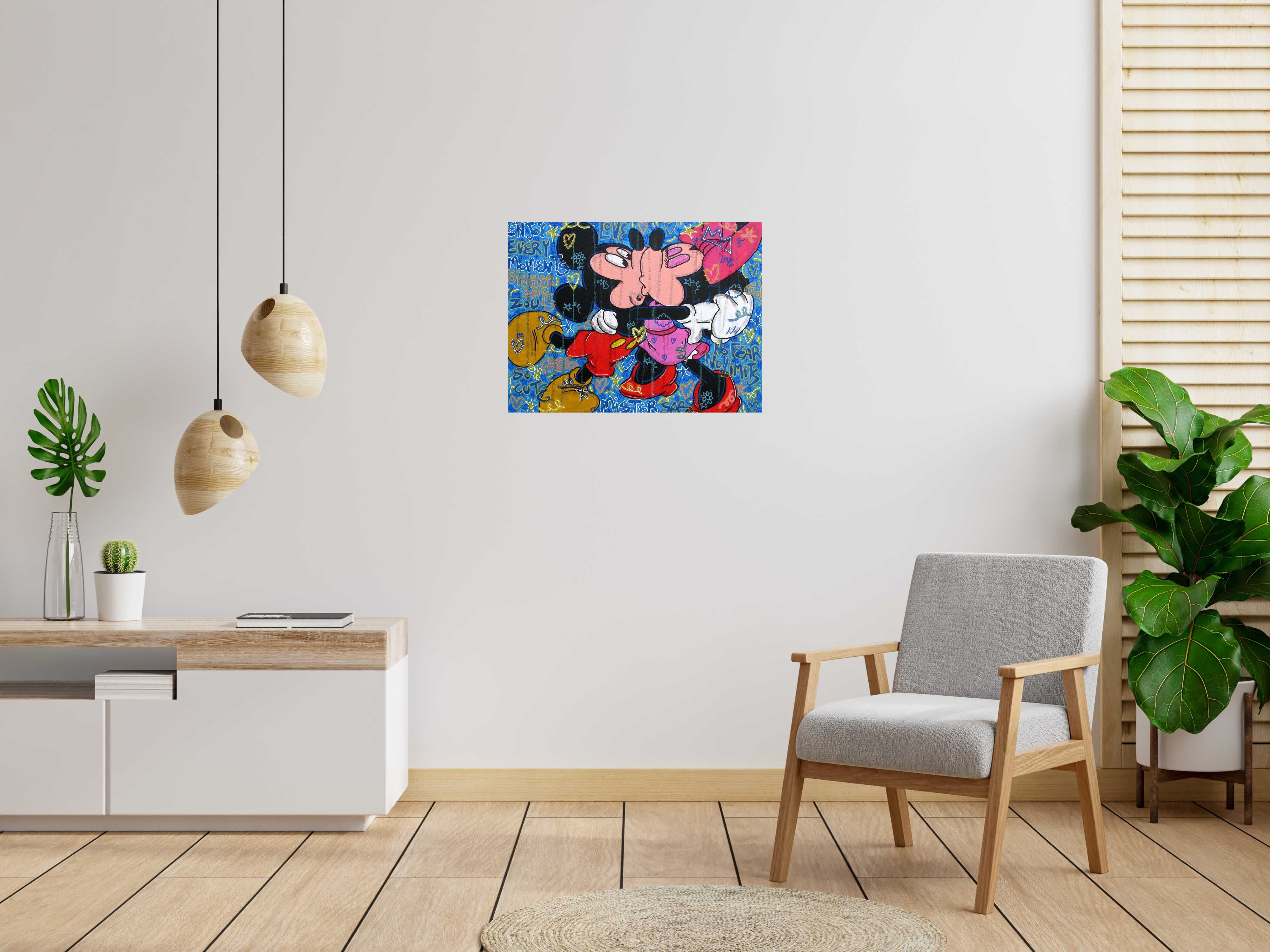 Peinture Love Yeah de RICO SAB dans un intérieur – 80 × 60 cm