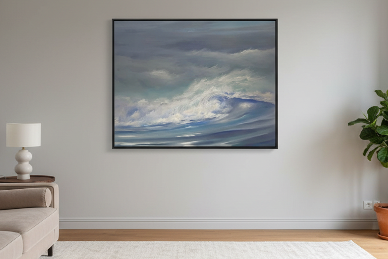 Peinture Océan 08 de BDODET dans un intérieur – 92 × 73 cm