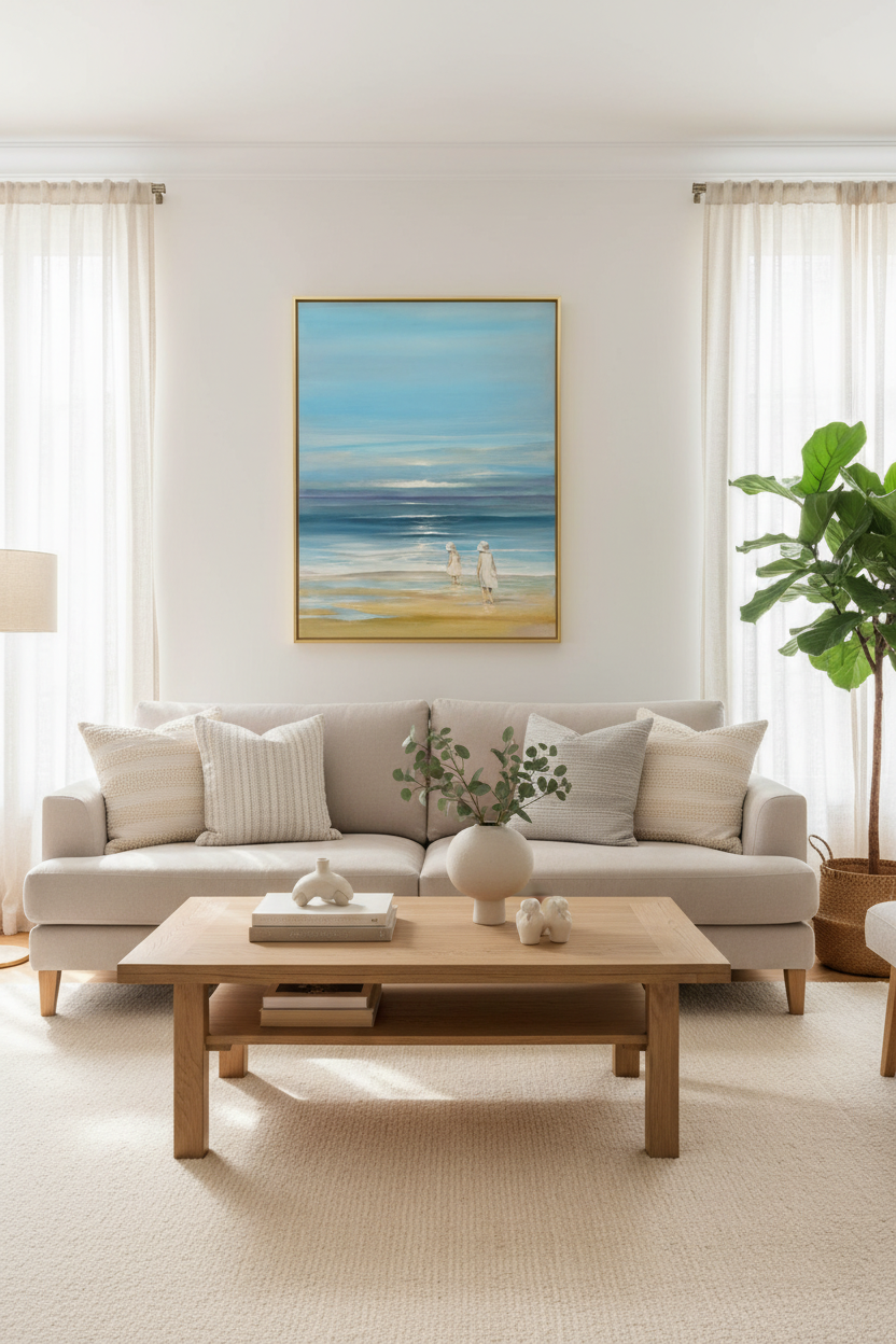 Peinture Océan 02 de BDODET dans un intérieur – 60 × 81 cm