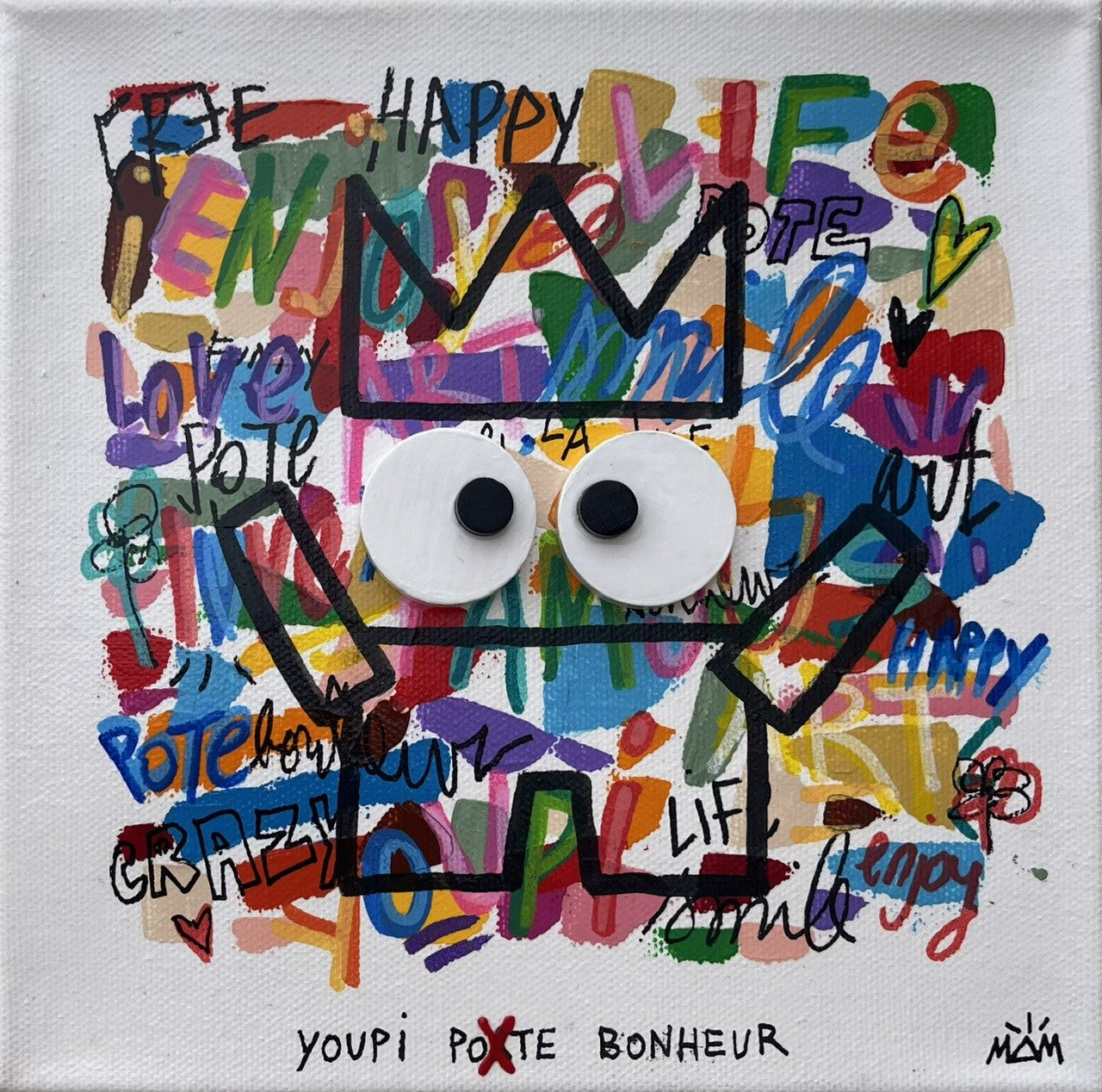 Peinture petit format Youpi – MAM – 20 × 20 cm