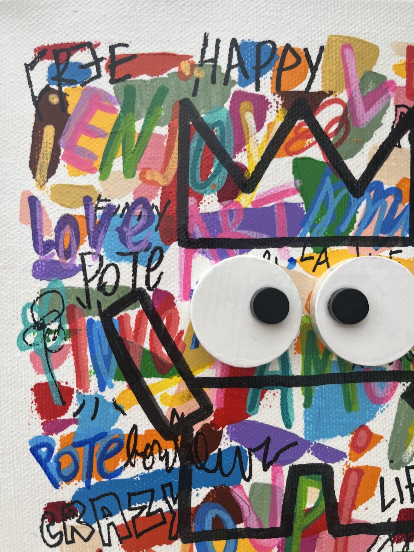 Peinture Youpi de MAM dans un intérieur – 20 × 20 cm