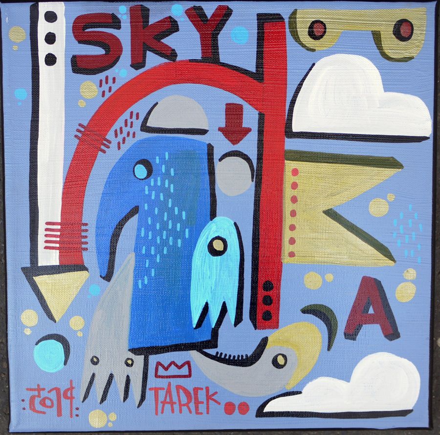 Peinture petit format SKY – TAREK – 30 × 30 cm