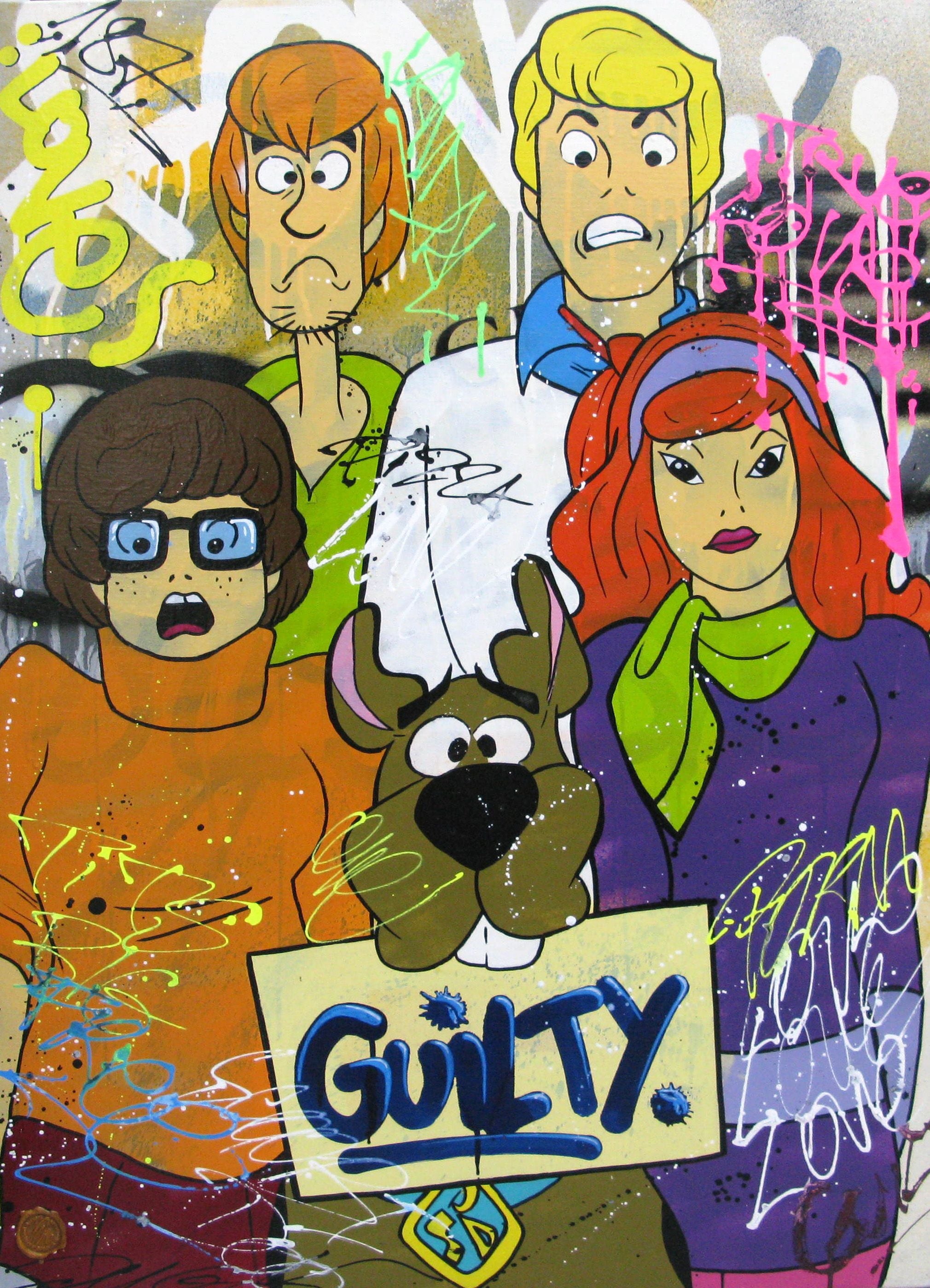 Peinture street art format xxl Guilty Scooby – JUG – 70 × 100 cm