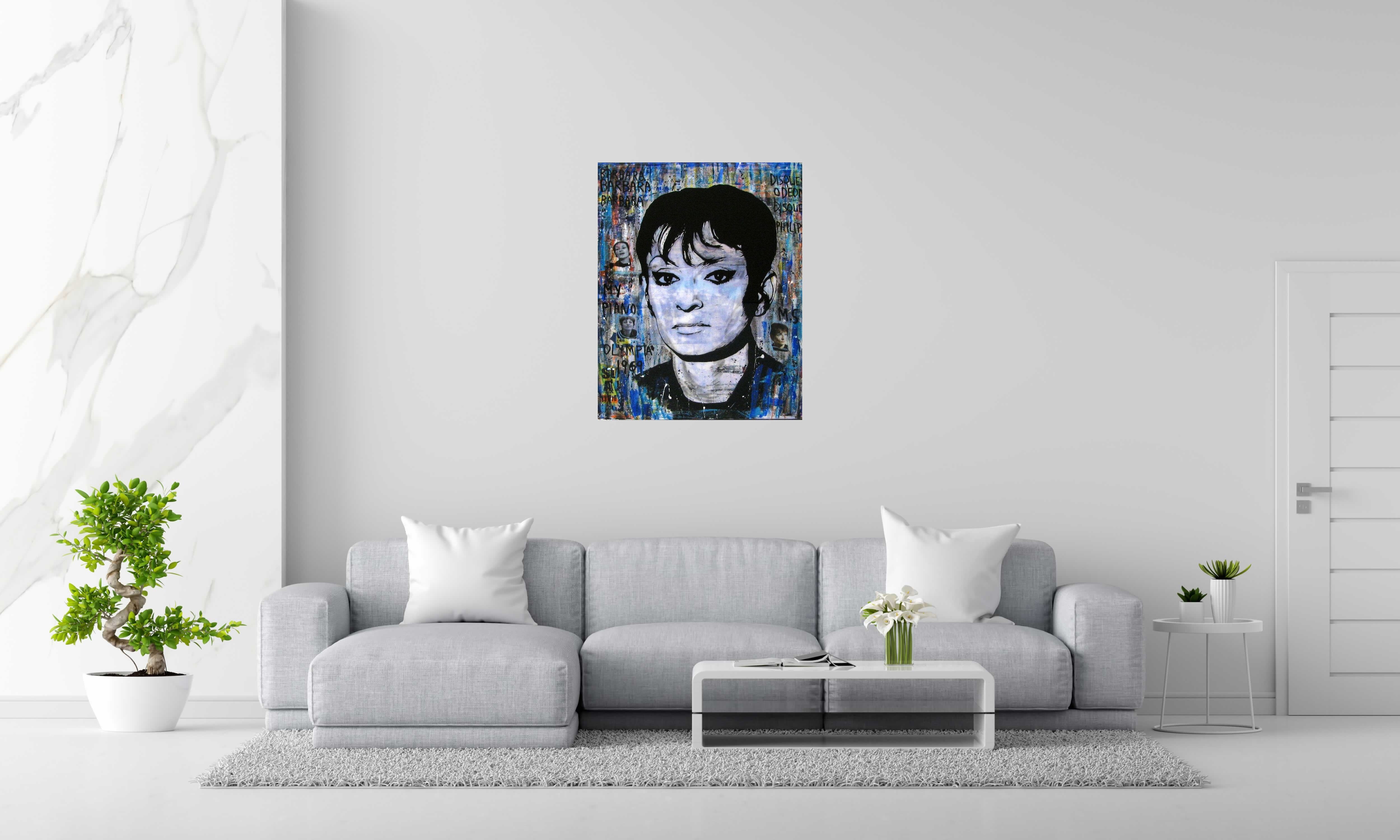 Peinture BARBARA de THIERRY RASINE dans un intérieur – 92 × 73 cm
