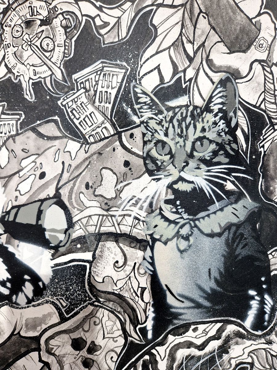 Peinture Quadriptère - Cat edit de CRAIG & EMAR dans un intérieur – 109 × 90 cm