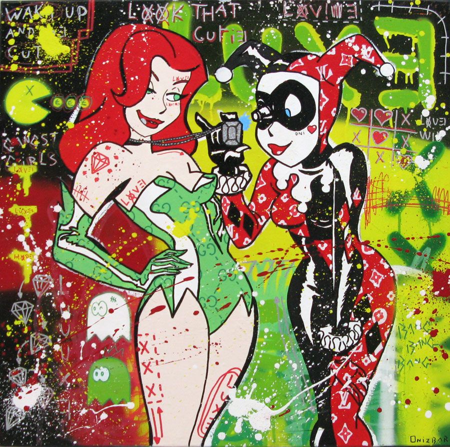 Peinture street art grand format ICE – ONIZBAR – 80 × 80 cm