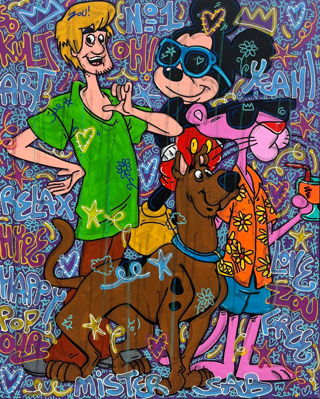 Peinture street art grand format So Kult N1 – RICO SAB – 116 × 89 cm