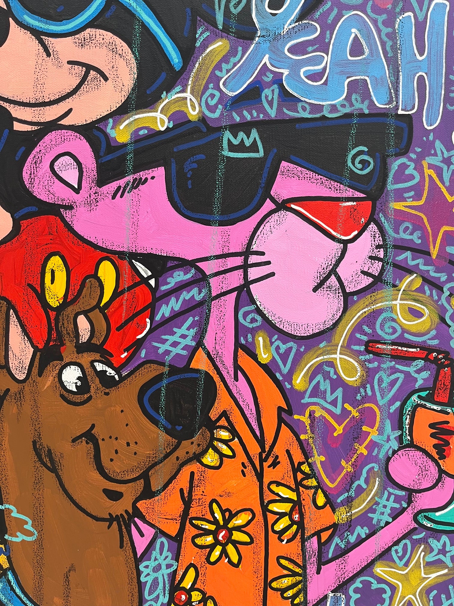 Peinture So Kult N1 de RICO SAB dans un intérieur – 116 × 89 cm