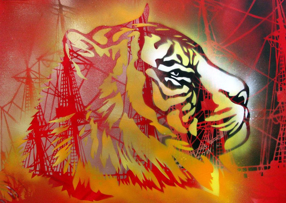 Peinture street art moyen format CHAVOYAGE – KARO TRASS – 50 × 70 cm