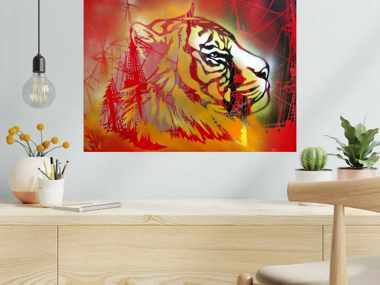 Peinture CHAVOYAGE de KARO TRASS dans un intérieur – 50 × 70 cm