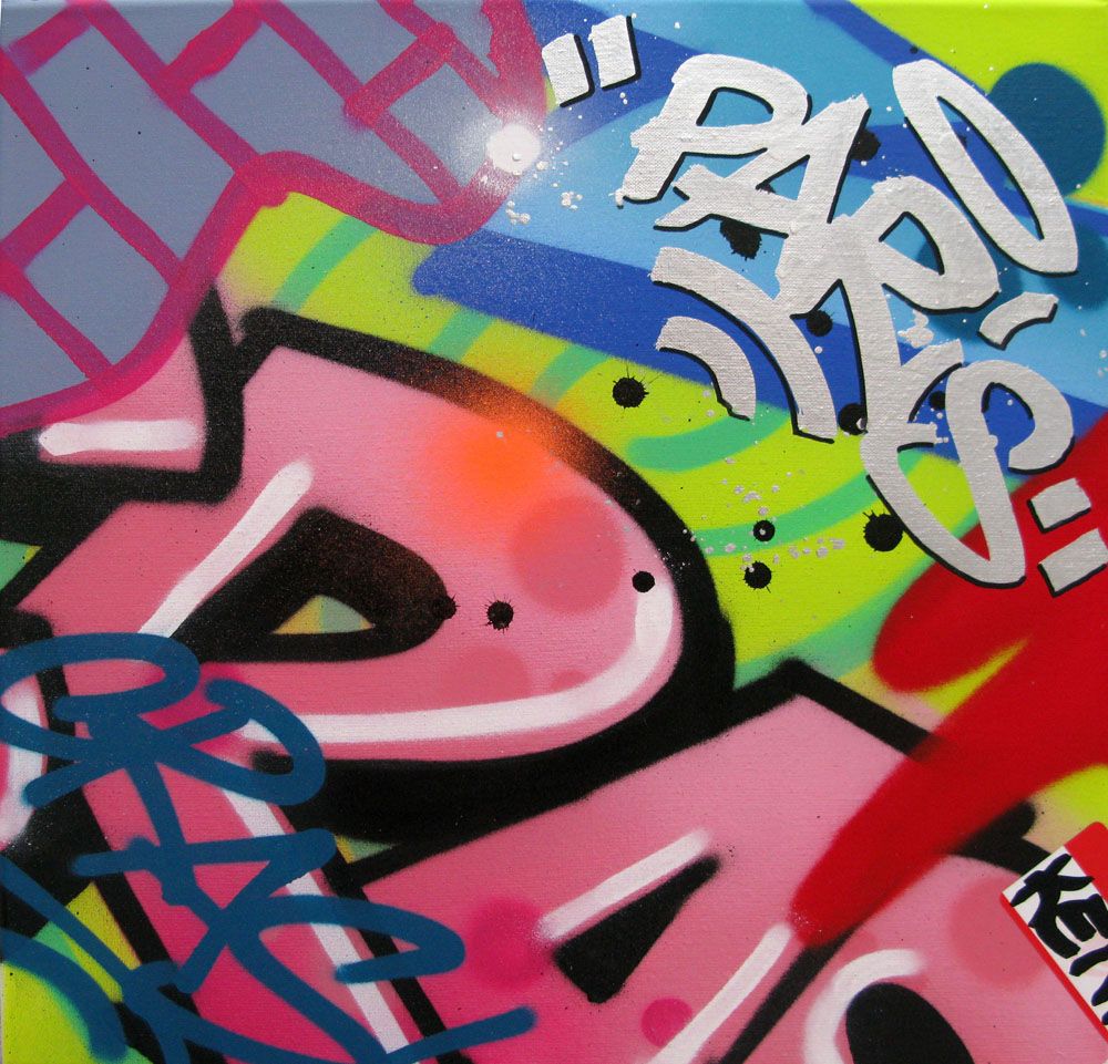 Peinture street art moyen format CRASH – KENY – 50 × 50 cm