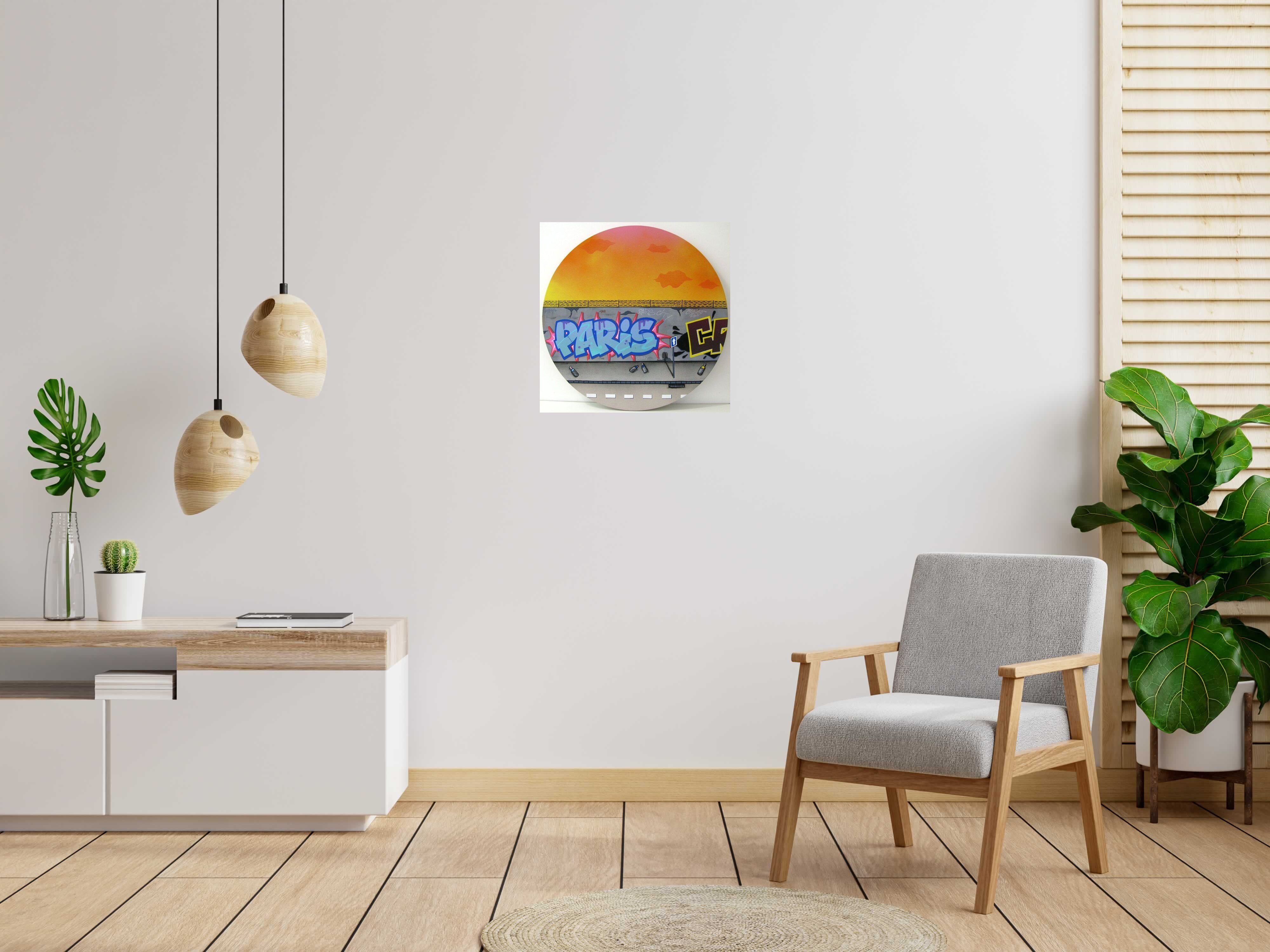 Peinture THE WALL de KENY dans un intérieur – 60 × 60 cm