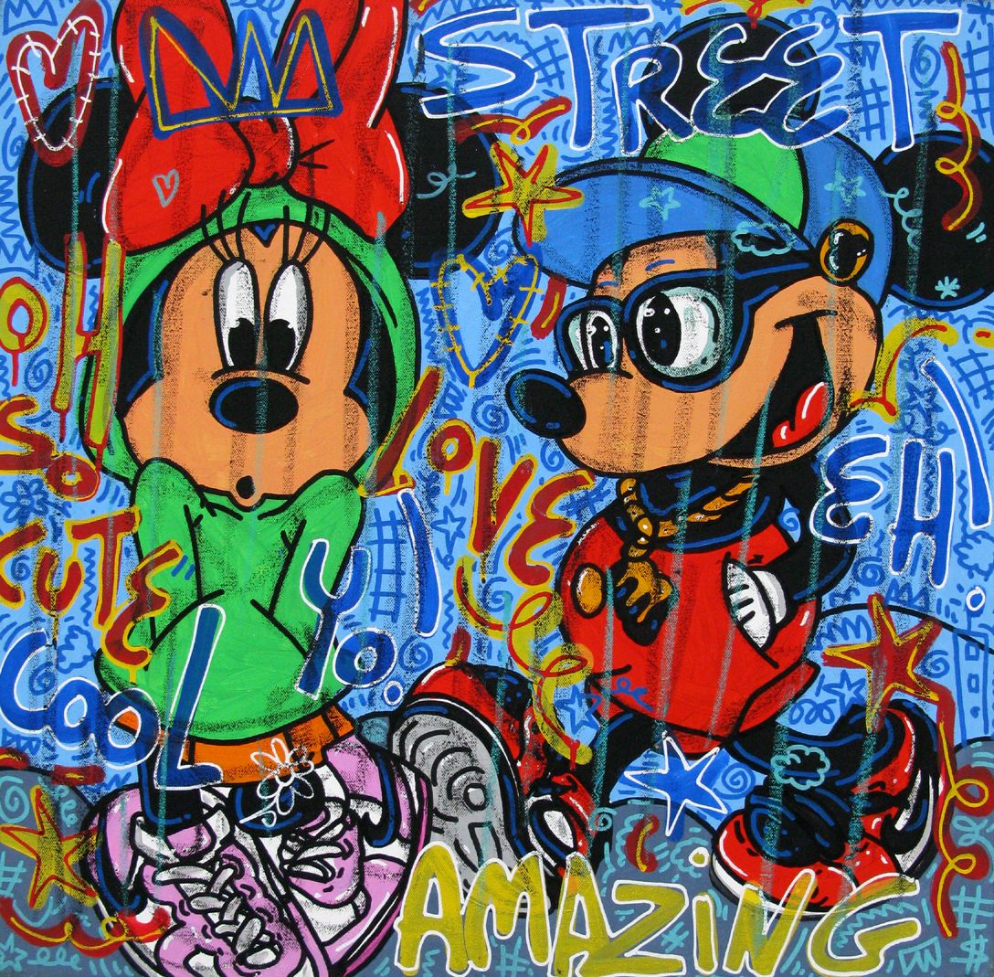 Peinture street art moyen format Be street – RICO SAB – 60 × 60 cm