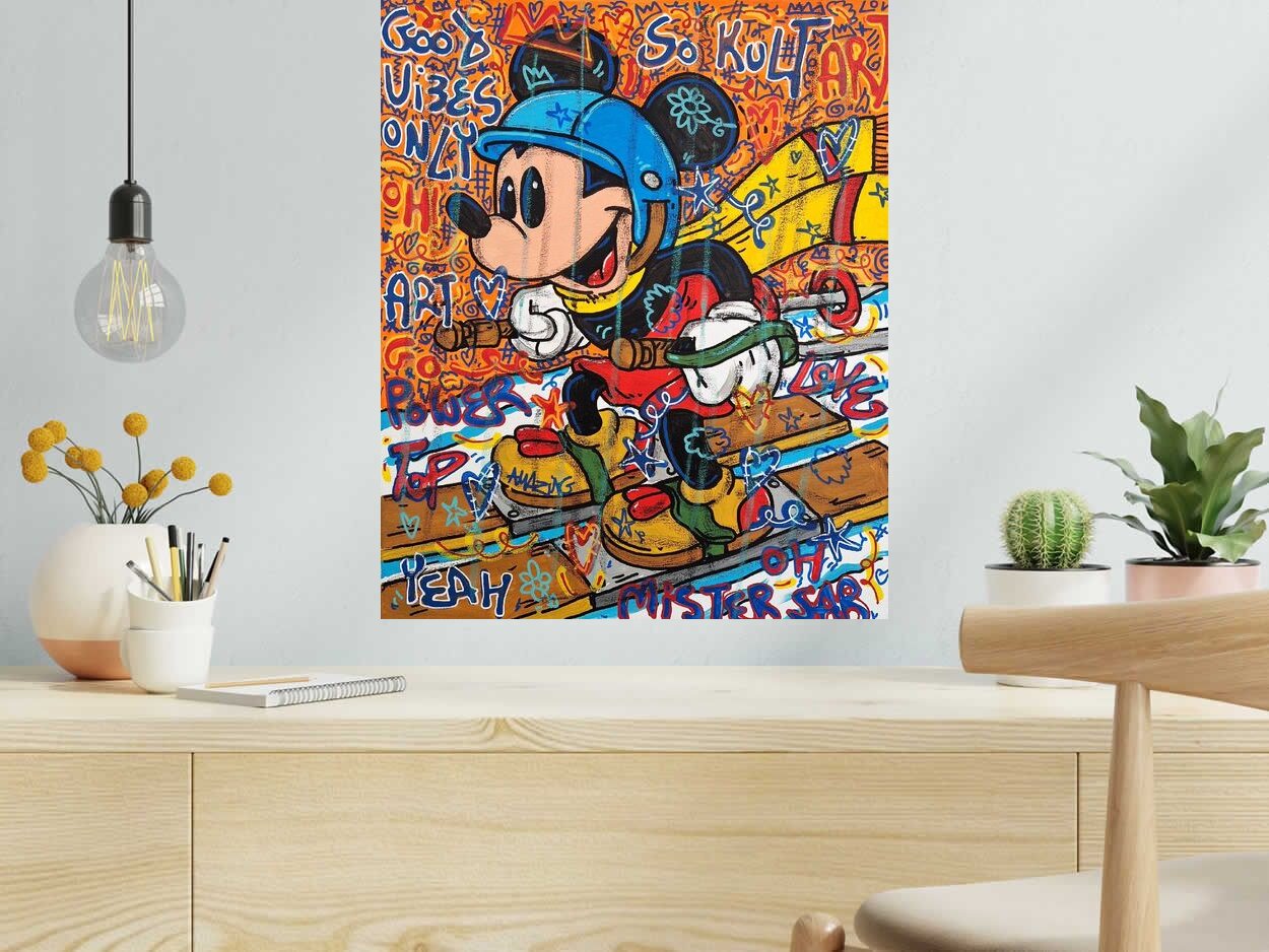 Peinture Good Vibes Only de RICO SAB dans un intérieur – 50 × 61 cm