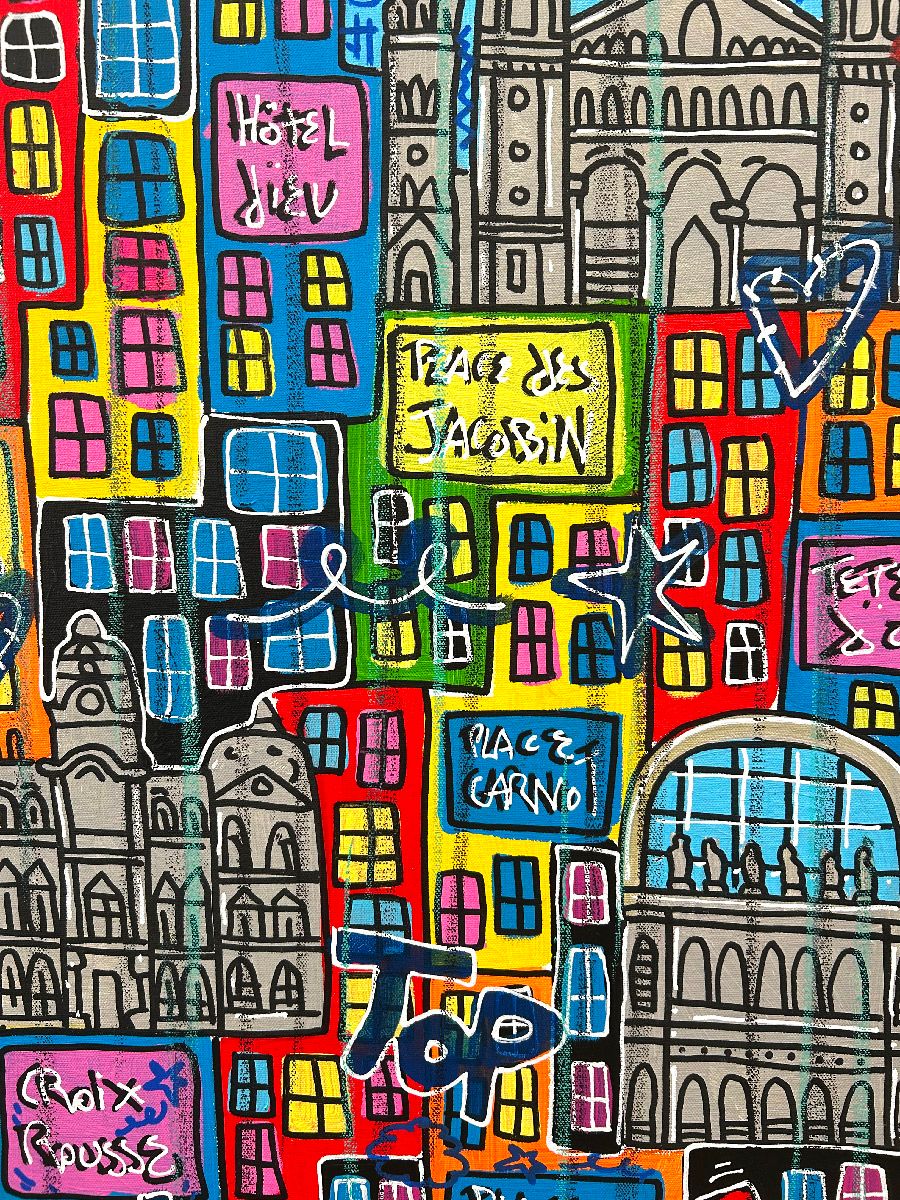 Peinture LYON YEAH de RICO SAB dans un intérieur – 100 × 50 cm
