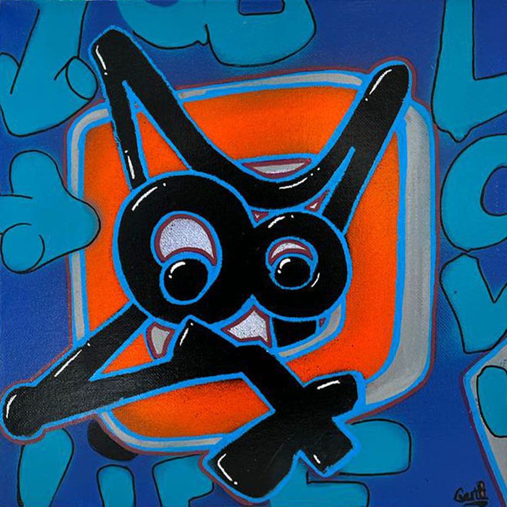 Peinture street art petit format LIBERTE – GUTI – 30 × 30 cm