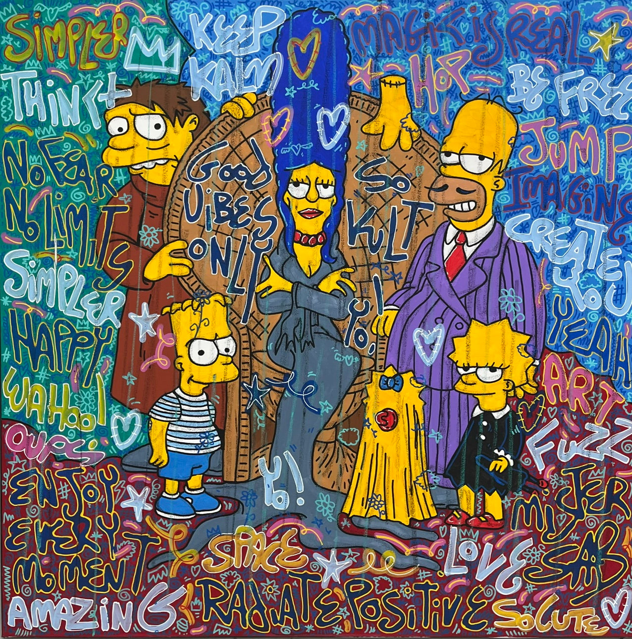 Peinture street art très grand format Amazing Adams – RICO SAB – 120 × 120 cm