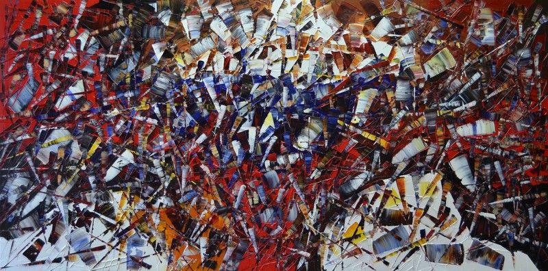 Tableau de ALAIN BECANNE a pour titre  Peinture abstraite 11-2024-45 style abstrait dim : ALAIN BECANNEprix:1200