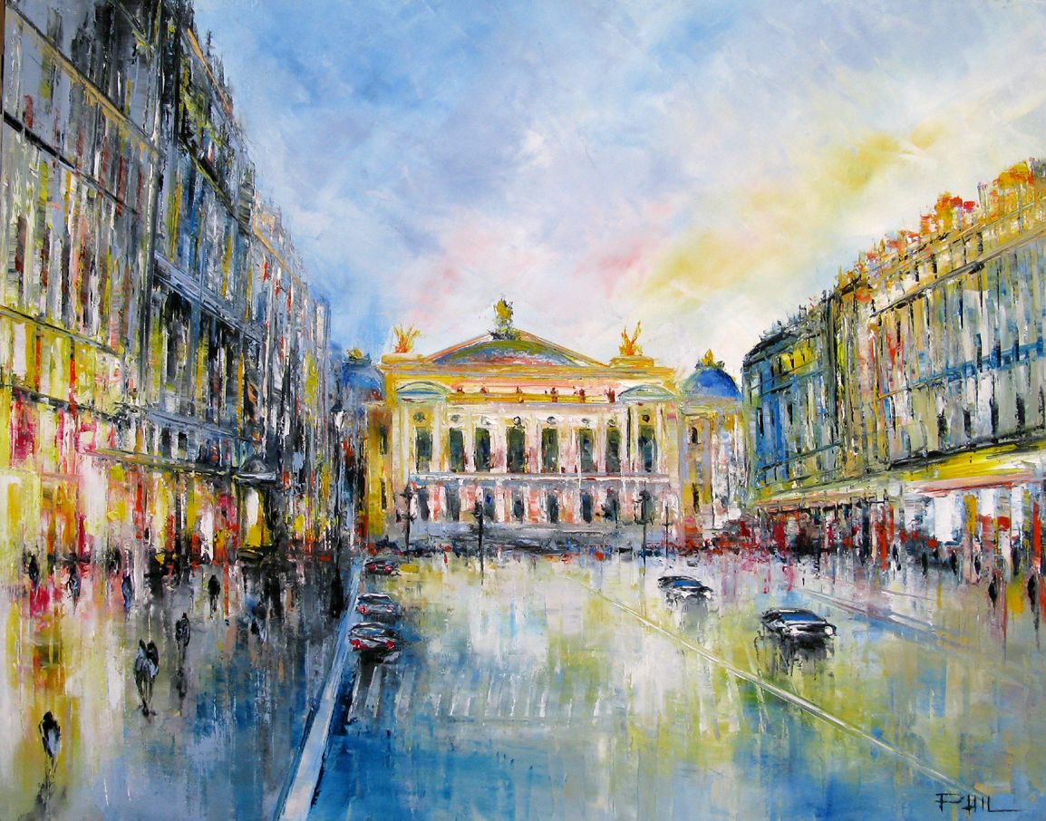 Tableau de PHIL a pour titre  Avenue de l'opéra style figuratif dim : PHILprix:350