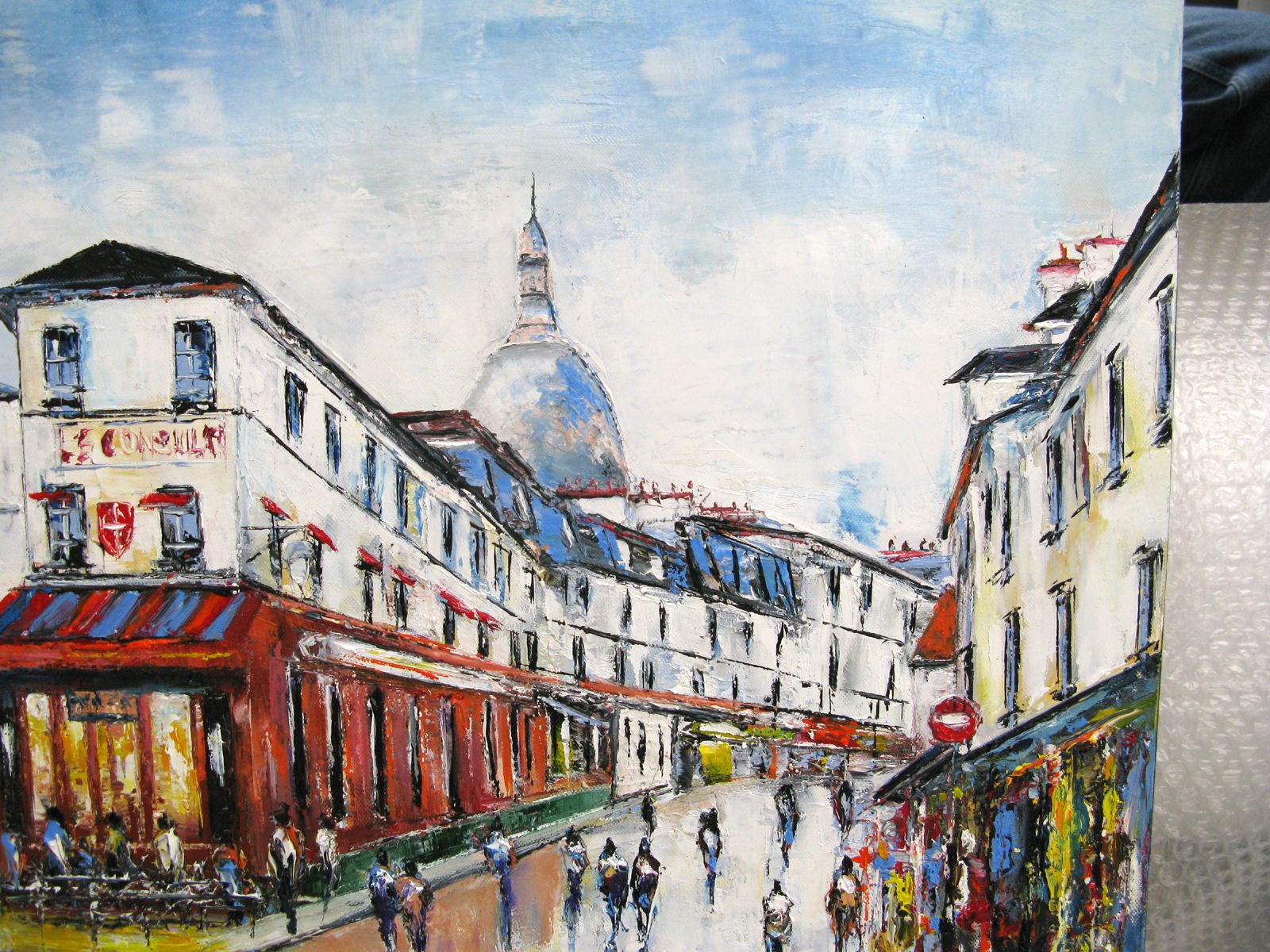 Tableau de PHIL a pour titre  Consulat Montmatre style figuratif dim : PHILprix:350