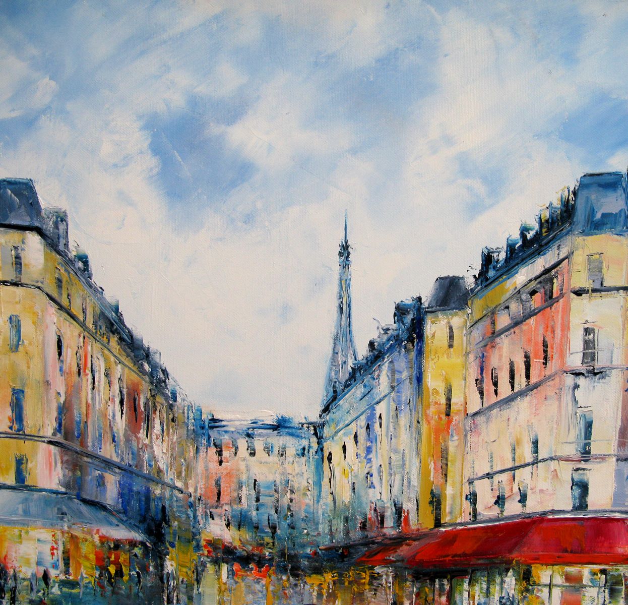 Tableau de PHIL a pour titre  Les grands boulevards style figuratif dim : PHILprix:350