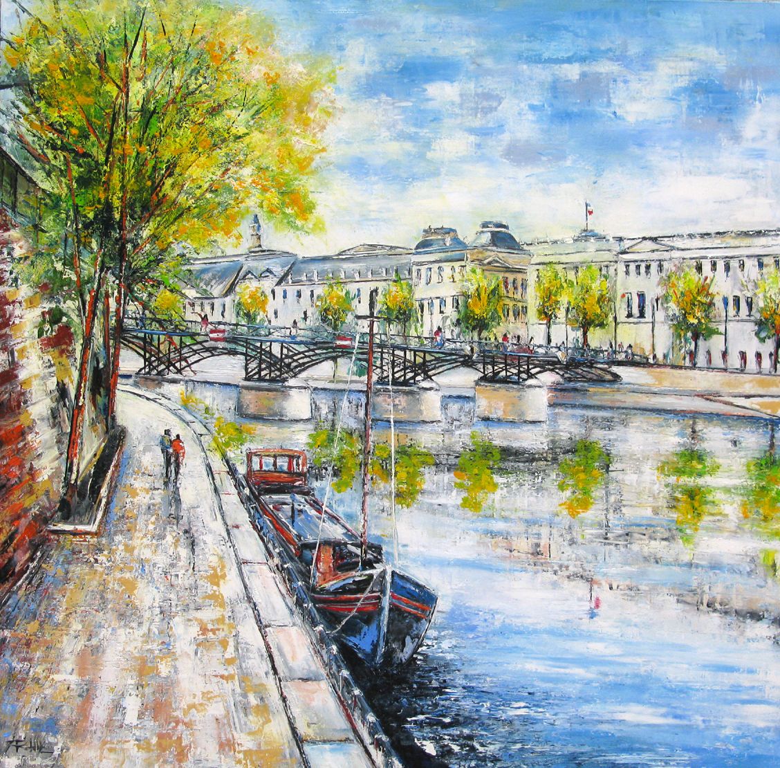 Tableau de PHIL a pour titre  Pont des arts style figuratif dim : PHILprix:450