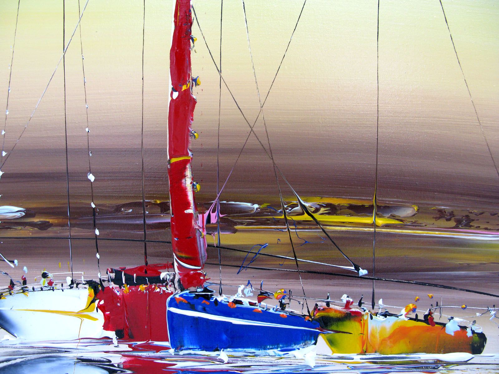 Tableau de F. BOUTET a pour titre  MARINE ABSTRAITE 113 style figuratif dim : F. BOUTETprix:1000