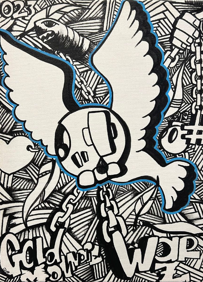 Tableau de GUTI a pour titre  Hidden style street art dim : GUTIprix:200