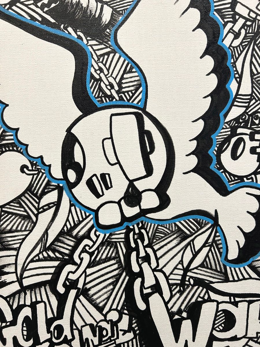 Tableau de GUTI a pour titre  Hidden style street art dim : GUTIprix:200