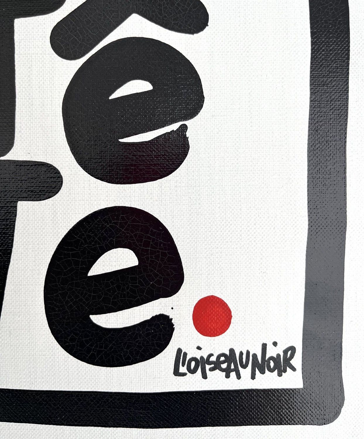 Tableau de L'OISEAU NOIR a pour titre  Perdre la tete style graphique dim : L'OISEAU NOIRprix:320