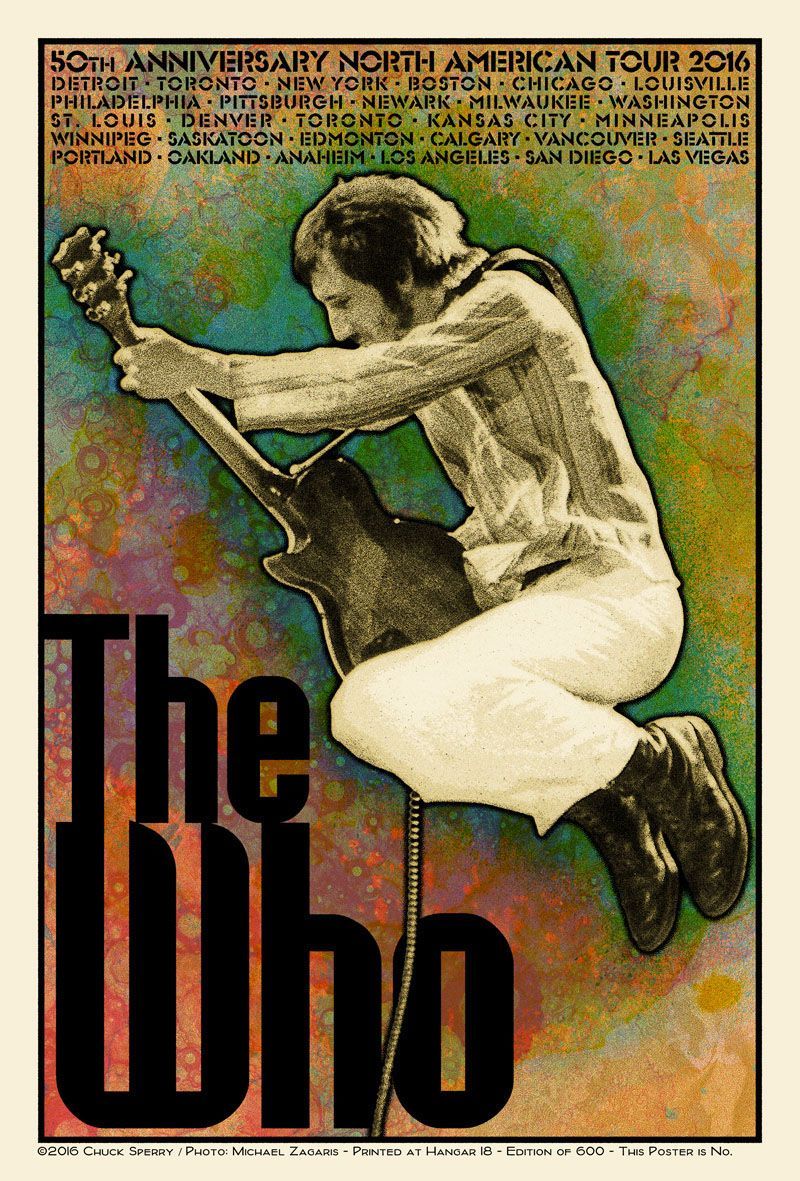 Editions d'art de CHUCK SPERRY a pour titre  THE WHO NORTH AMERICA TOUR style figuratif dim : CHUCK SPERRYprix:250