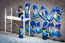Photographie graphique petit format I LOVE POLICE – SAMSOFY – 36 × 24 cm