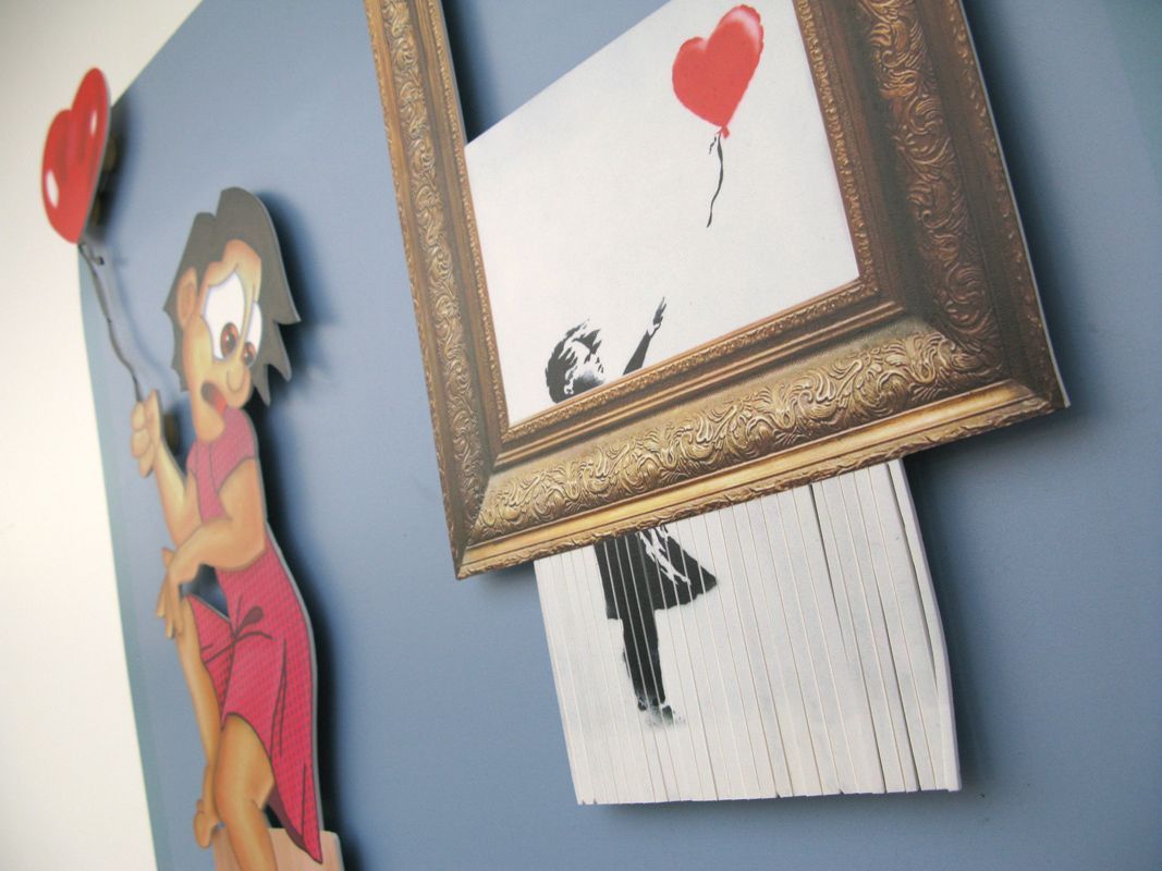 Tableau de L'ARTISTE PITRE a pour titre  Pitre Vs Banksy style figuratif, graphique dim : L'ARTISTE PITREprix:600