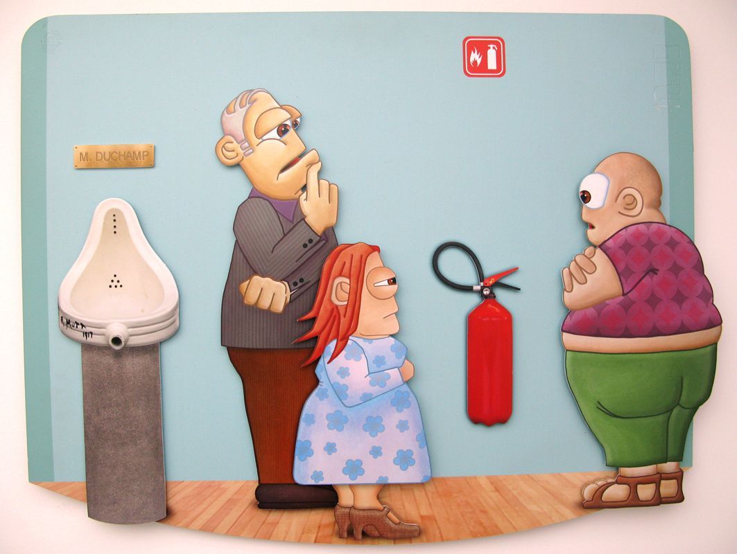 Tableau de L'ARTISTE PITRE a pour titre  Pitre Vs Duchamp style figuratif, graphique dim : L'ARTISTE PITREprix:700