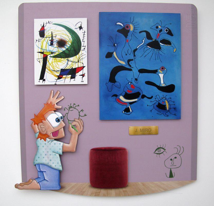 Tableau de L'ARTISTE PITRE a pour titre  Pitre Vs Miro style figuratif, graphique dim : L'ARTISTE PITREprix:600