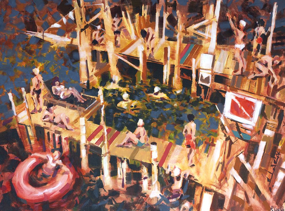 Tableau de HEATON RUDYARD a pour titre  Plongeon d'été style figuratif dim : HEATON RUDYARDprix:750