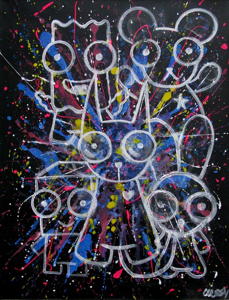 Tableau de LUSSY a pour titre  psyché illu style graffiti, street pop art dim : LUSSYprix:340